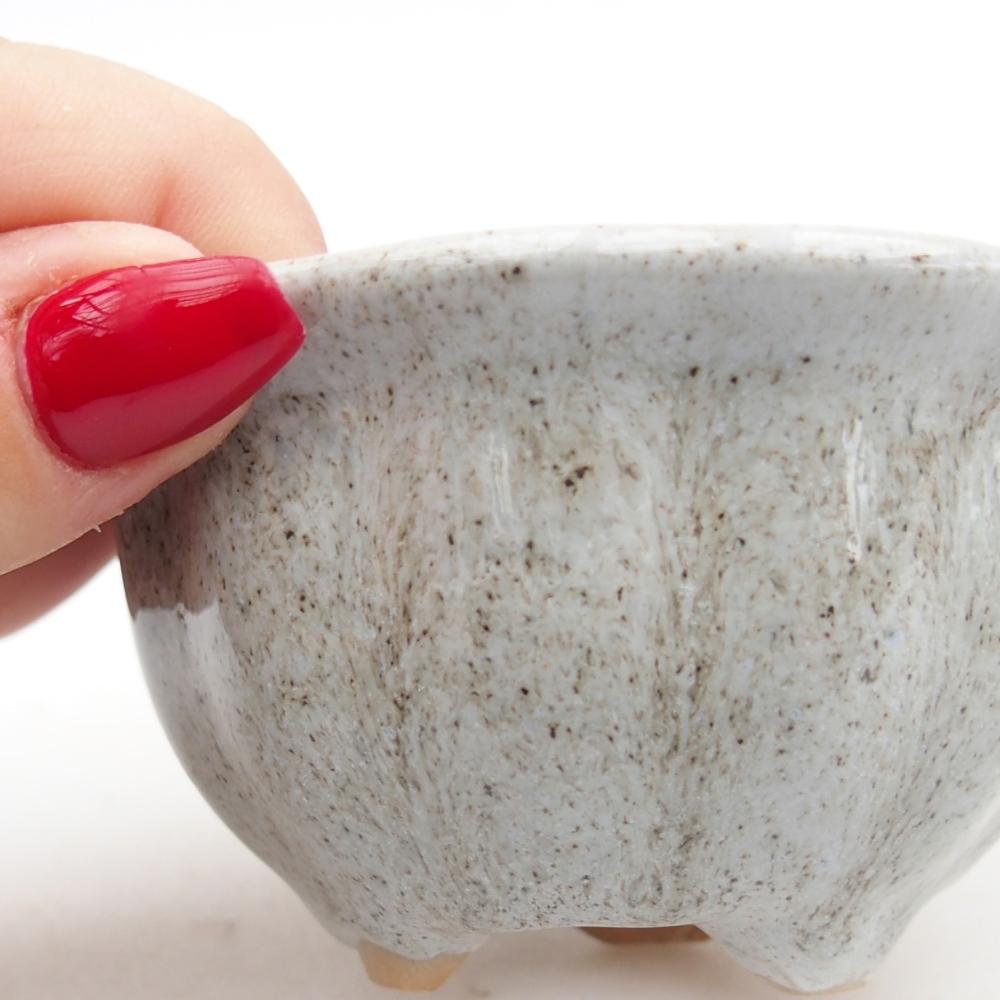 kerámia bonsai tál 8,5 x 8,5 x 4,5 cm, szürke