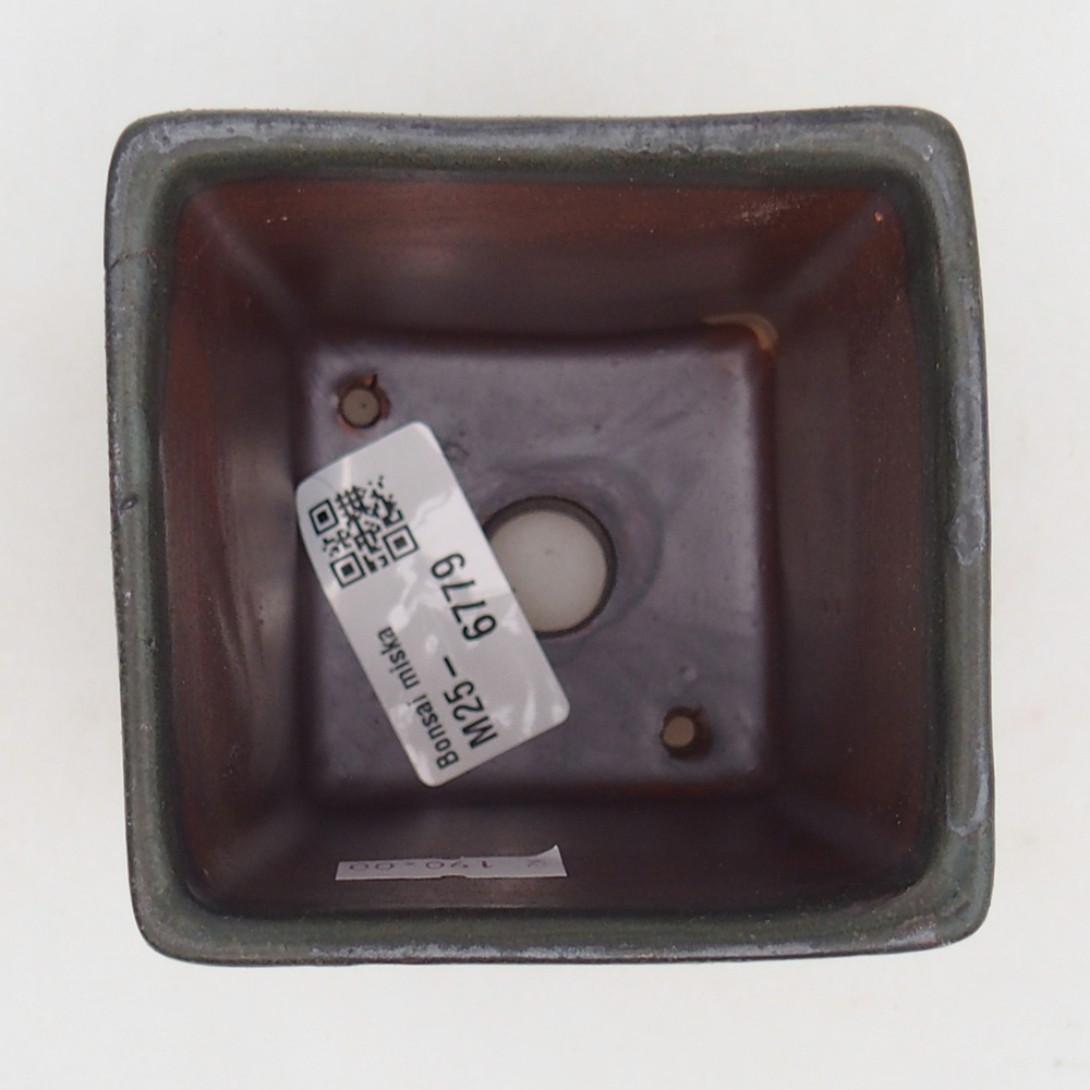 Kerámia bonsai tál 7,5 x 7,5 x 8,5 cm, szürke