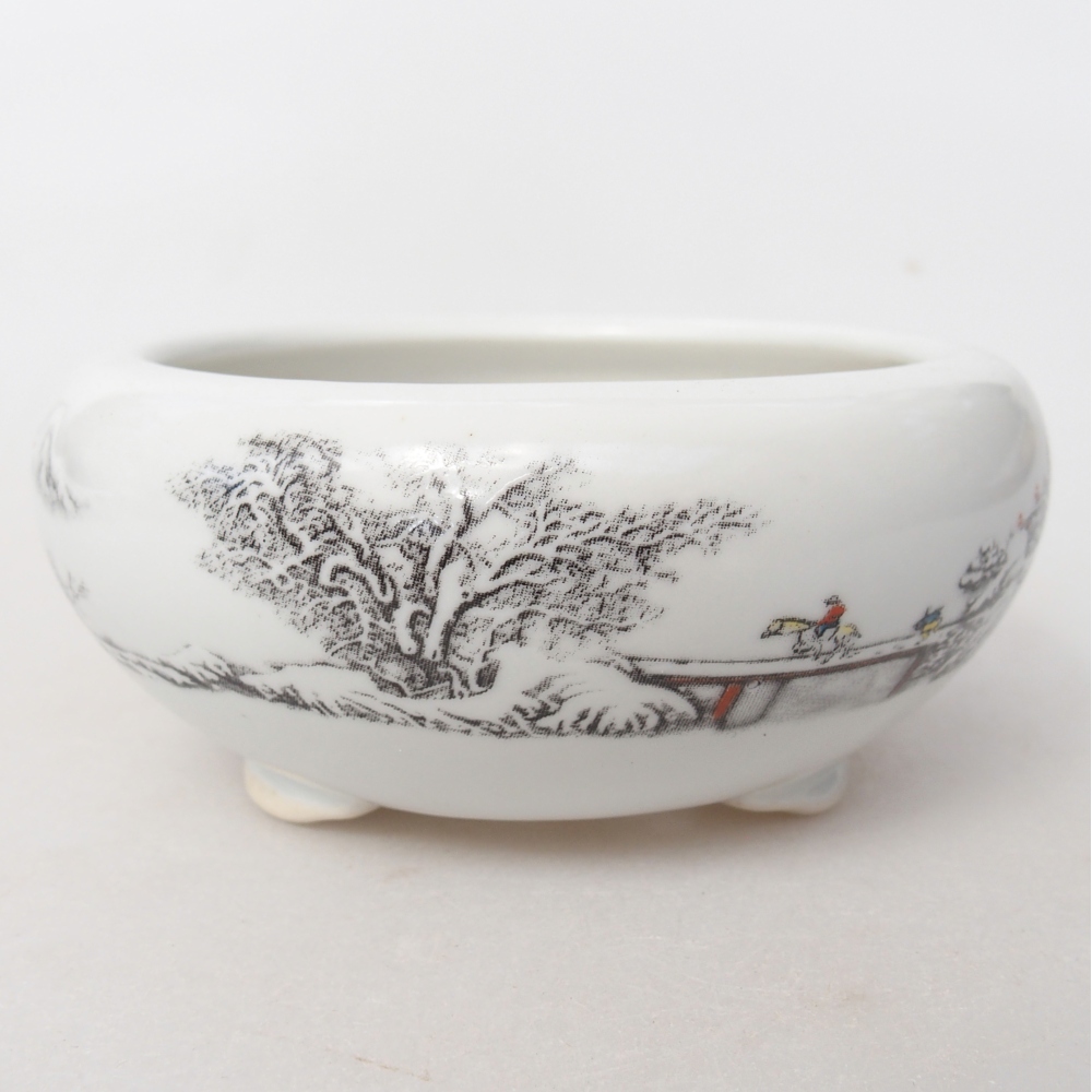 kerámia bonsai tál 10 x 10 x 5 cm, fehér színben