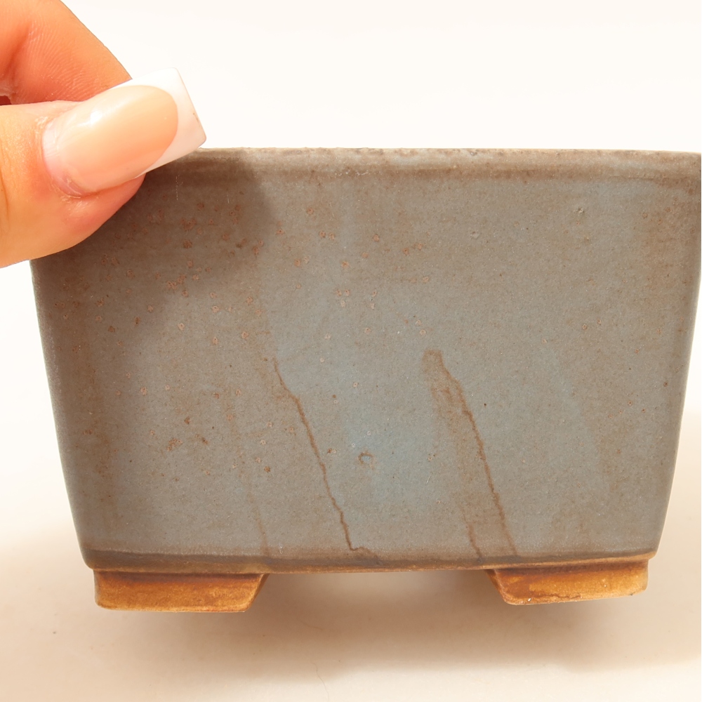 Kerámia bonsai-tál, 10,5 x 10,5 x 7 cm, kék színű