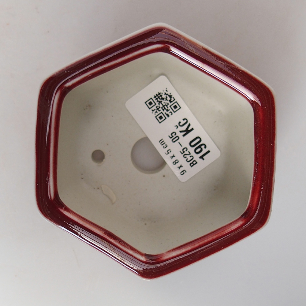 kerámia bonsai tál 9 x 8 x 5 cm, piros színben