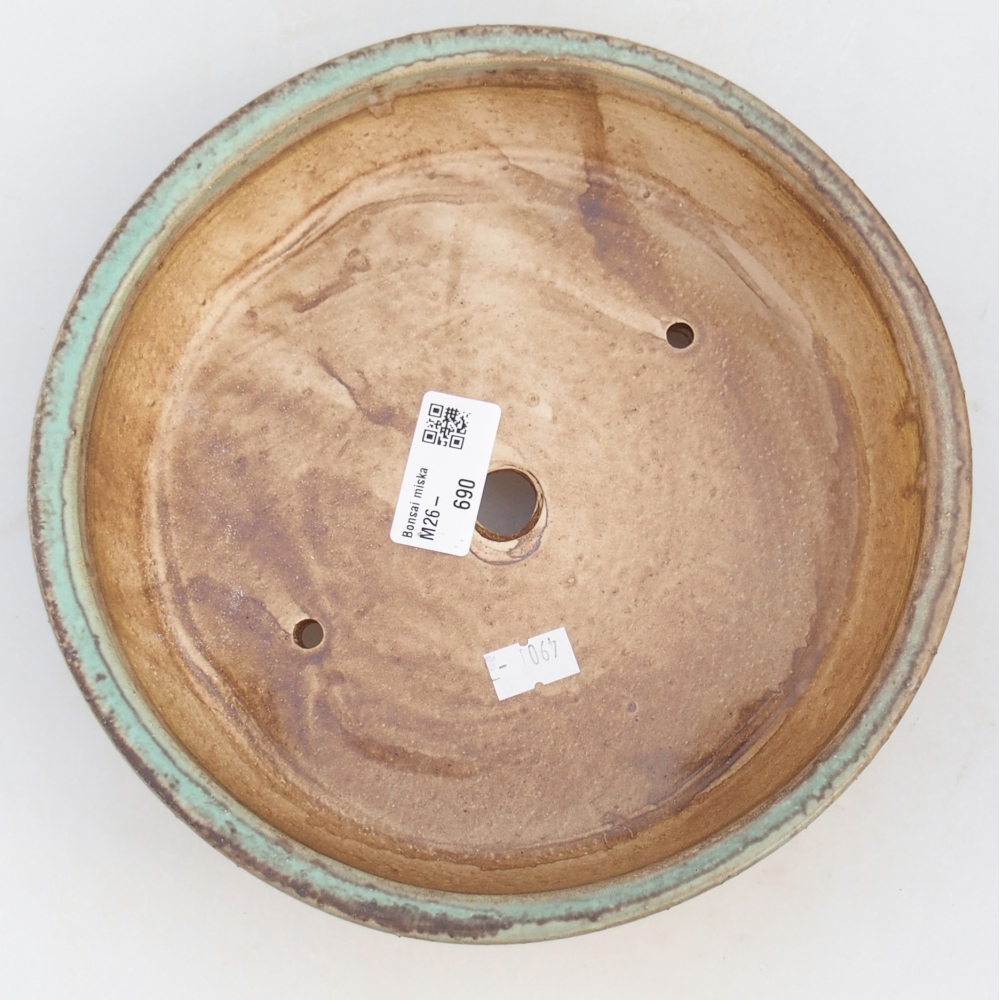 Kerámia bonsai tál 21,5 x 21,5 x 6 cm, zöld