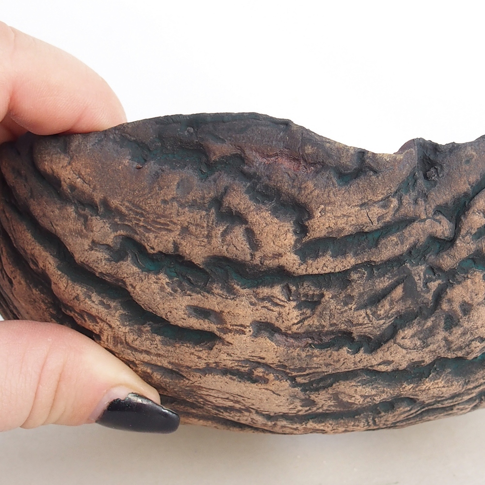 Kerámia kagyló 15,5 x 15,5 x 7 cm , zöld színű