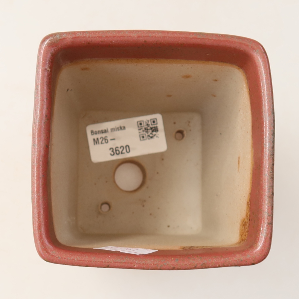 Kerámia bonsai tál, 9 x 9 x 11,5 cm, rózsaszín