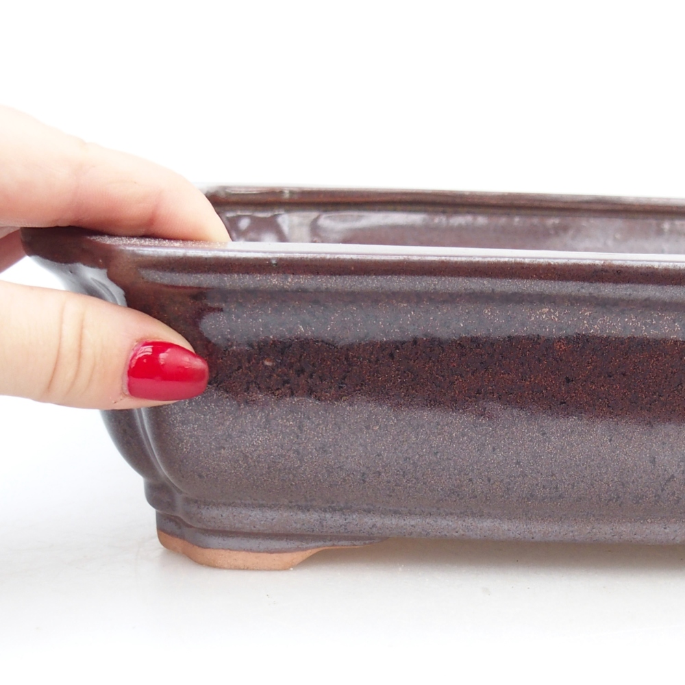 kerámia bonsai tál 27,5 x 22 x 7 cm, barna