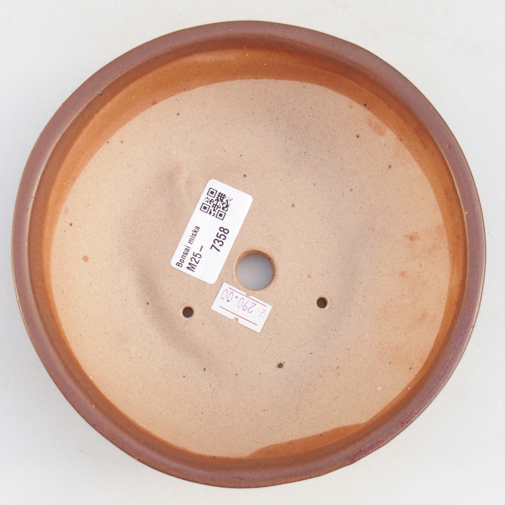 kerámia bonsai tál 17,5 x 17,5 x 5 cm, bordó színben