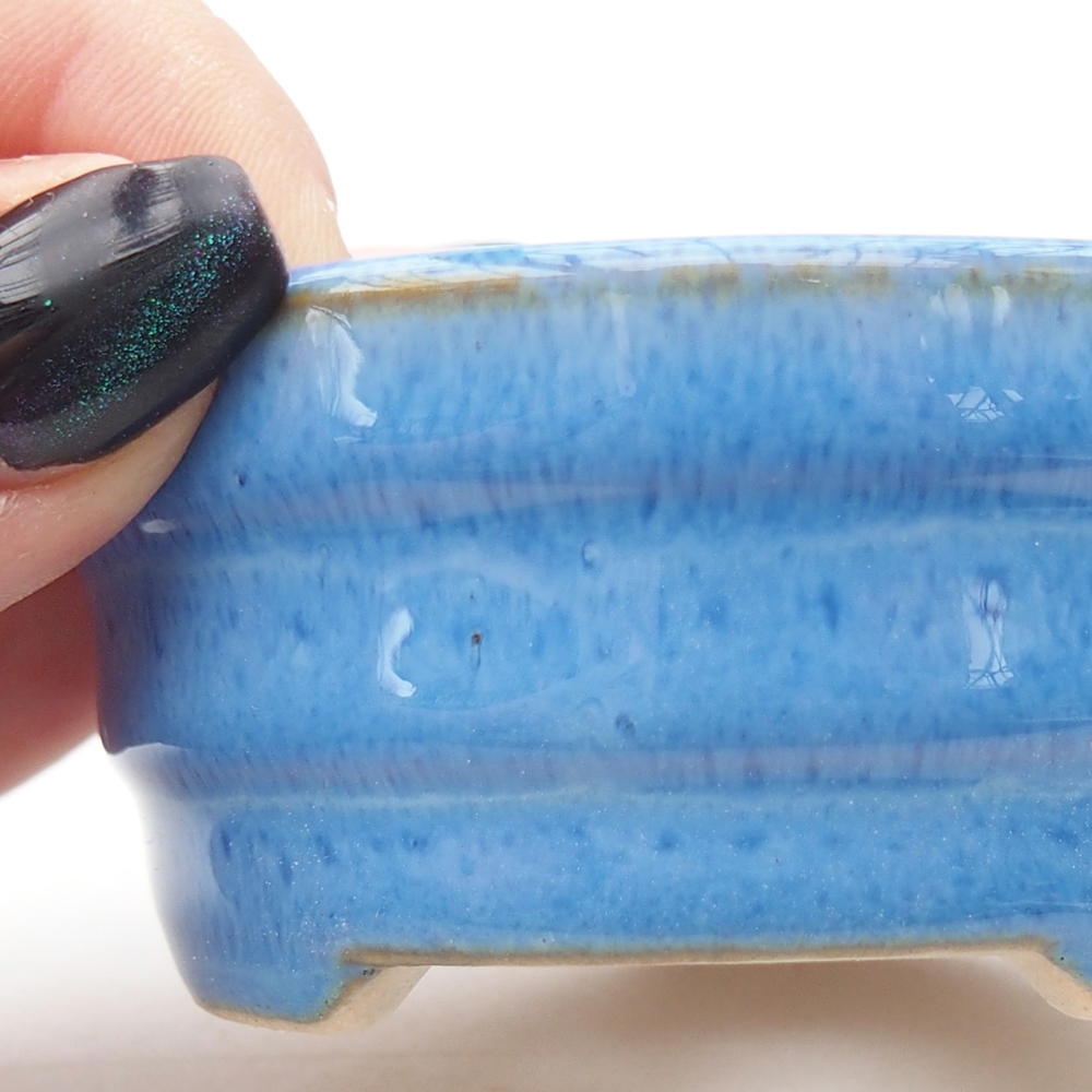 Mini bonsai tál 7 x 7 x 3 cm, kék