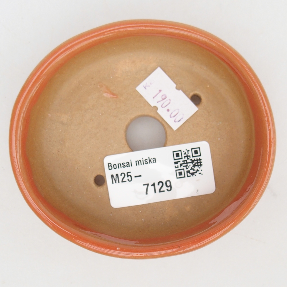 kerámia bonsai tál 9,5 x 8 x 3 cm, narancssárga