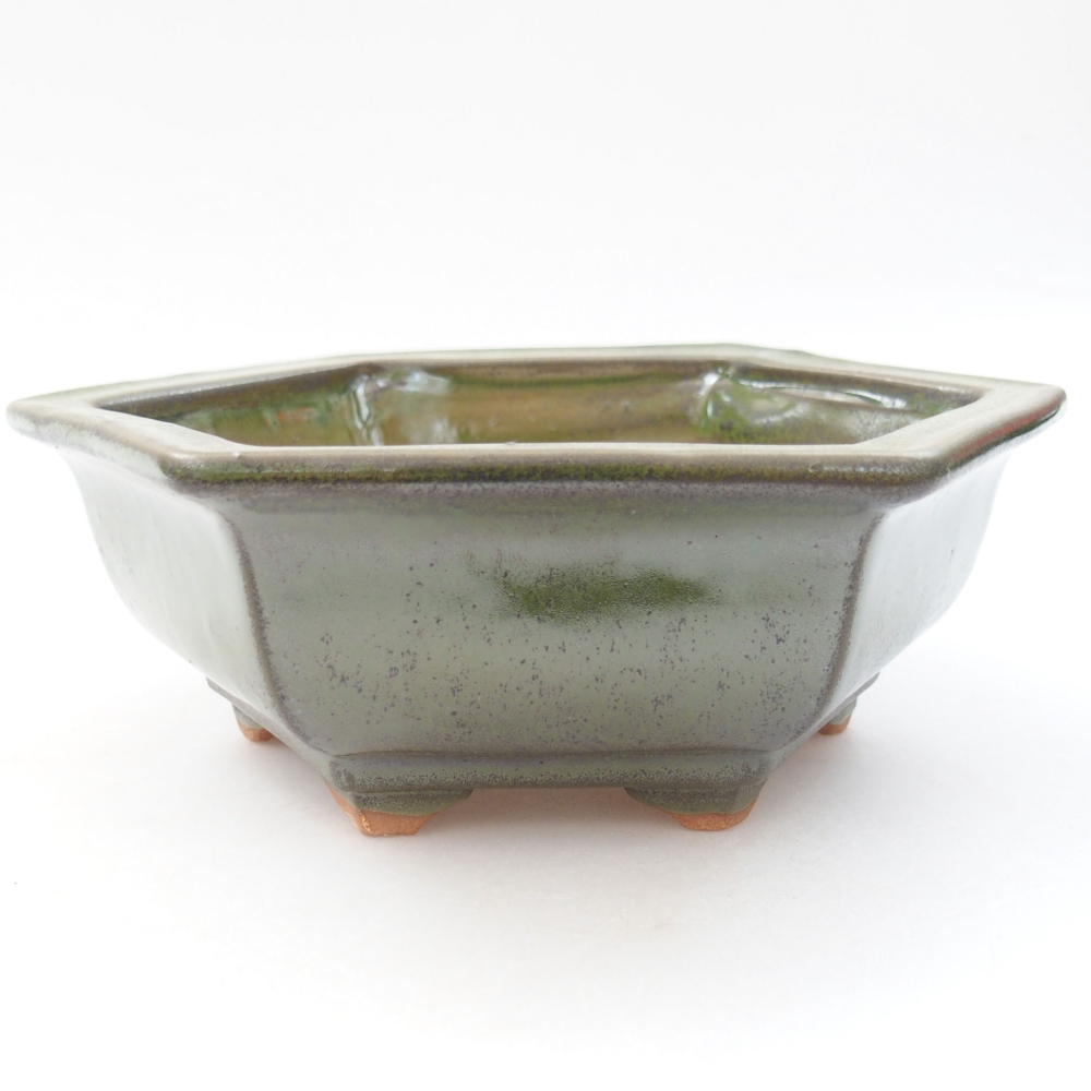 kerámia bonsai tál 22 x 17 x 5 cm, zöld