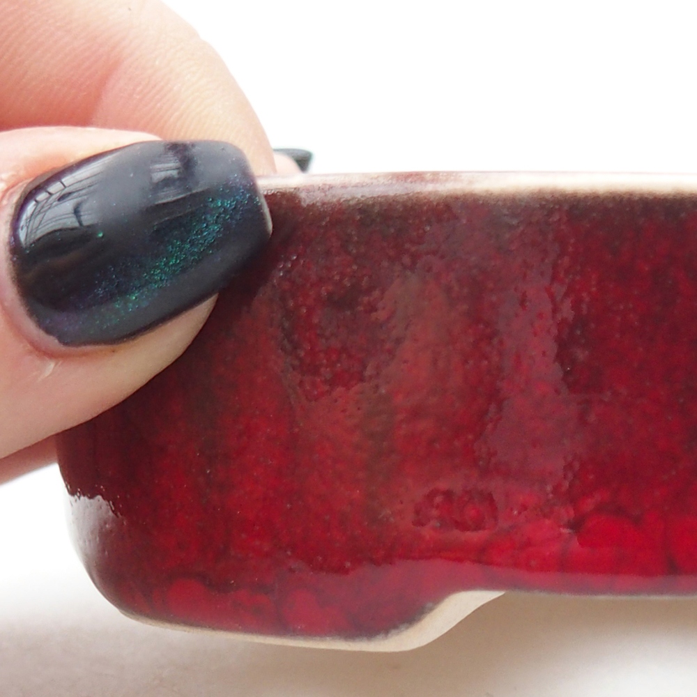 Mini bonsai tál 9,5 x 8,5 x 3 cm, piros színben