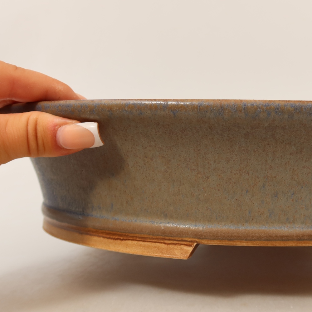 Kerámia bonsai-tál, 31,5 x 28 x 7 cm, kék színű
