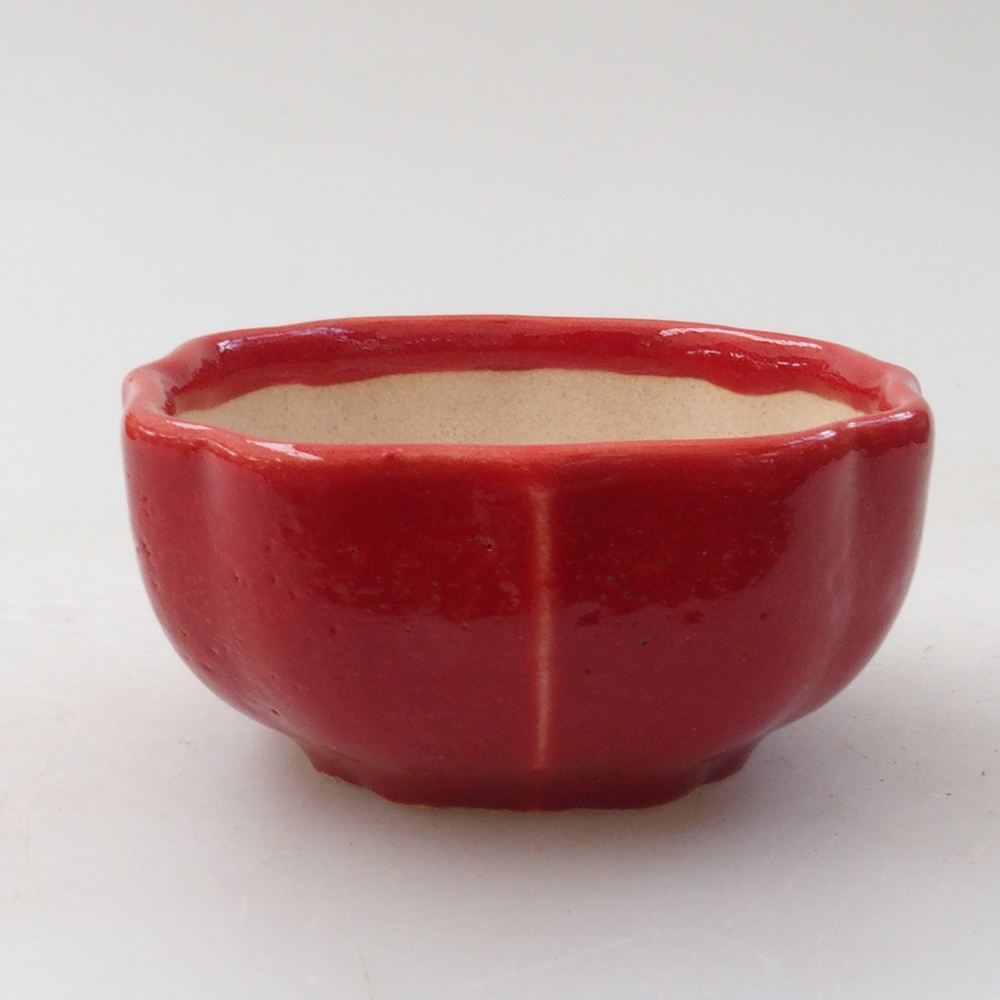 Mini bonsai tál 6 x 5,5 x 2,5 cm, piros színben