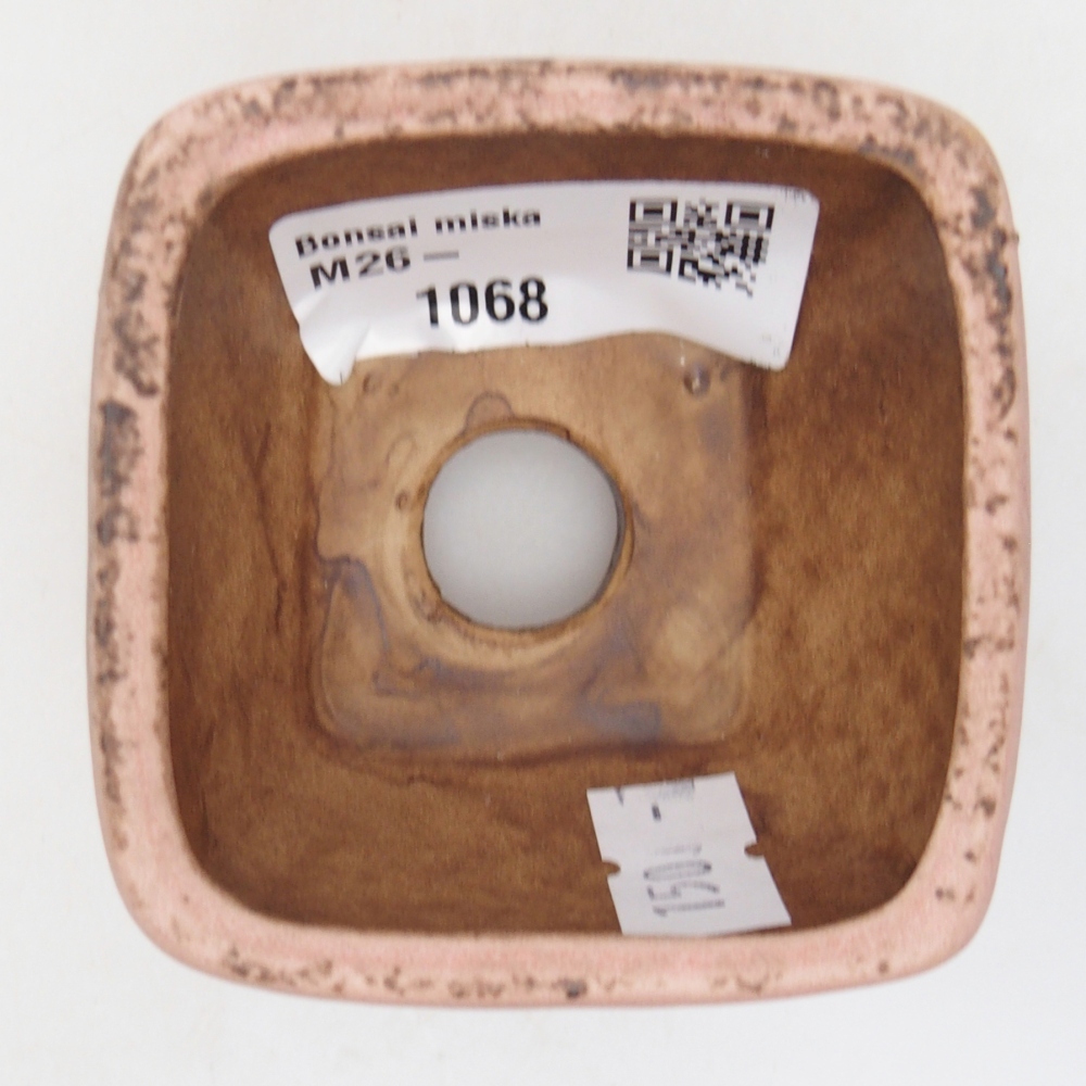 kerámia bonsai tál 6 x 6 x 4 cm, rózsaszínű