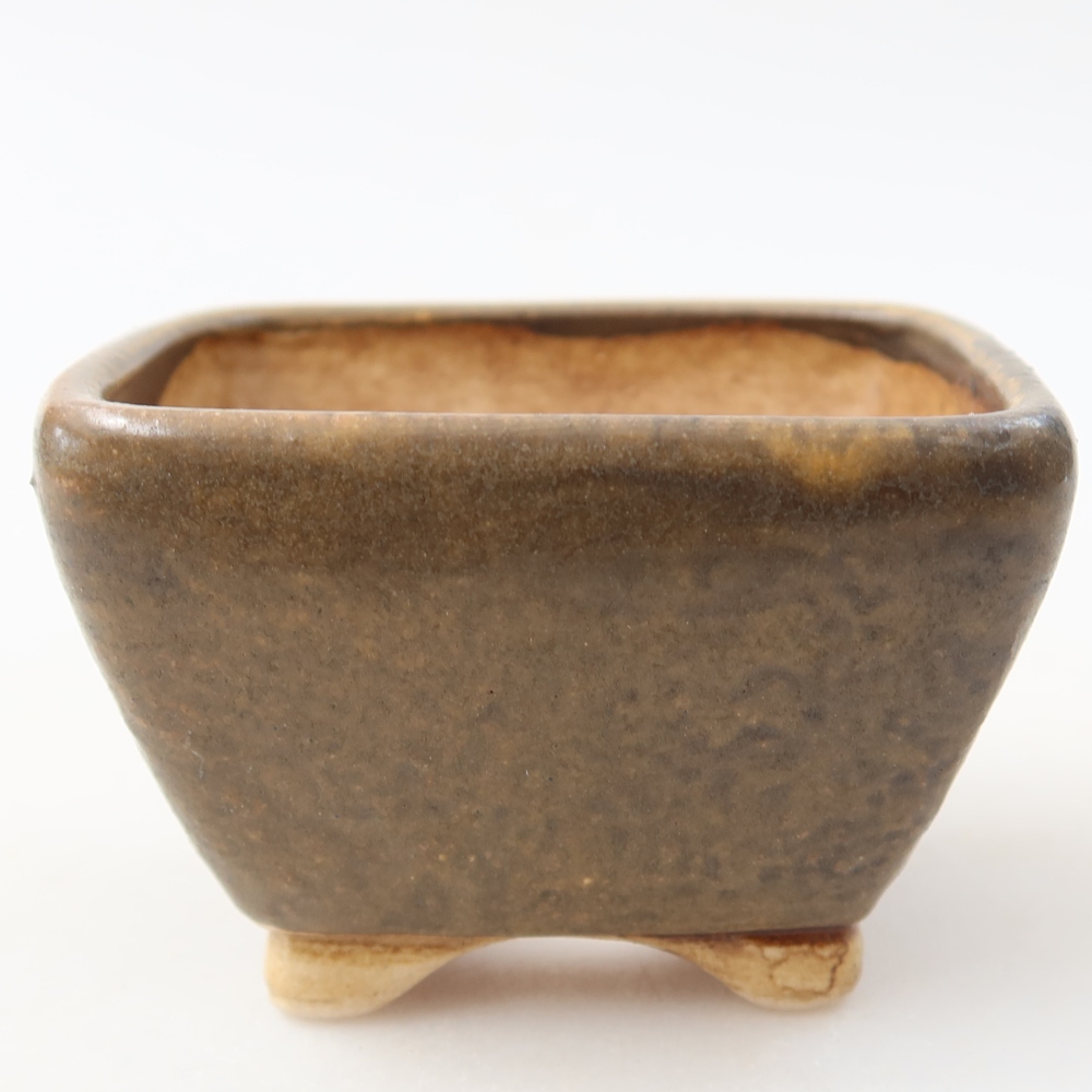 kerámia bonsai tál 6 x 6 x 4 cm, barna