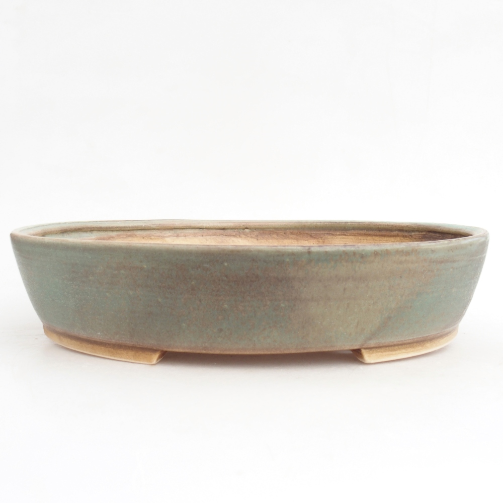 kerámia bonsai tál 28,5 x 25 x 6 cm, zöld