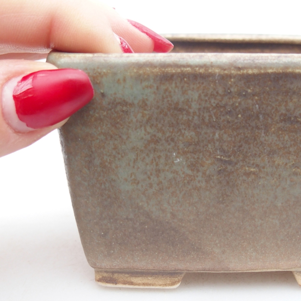 Kerámia bonsai tál 8,5 x 8,5 x 5,5 cm, zöld