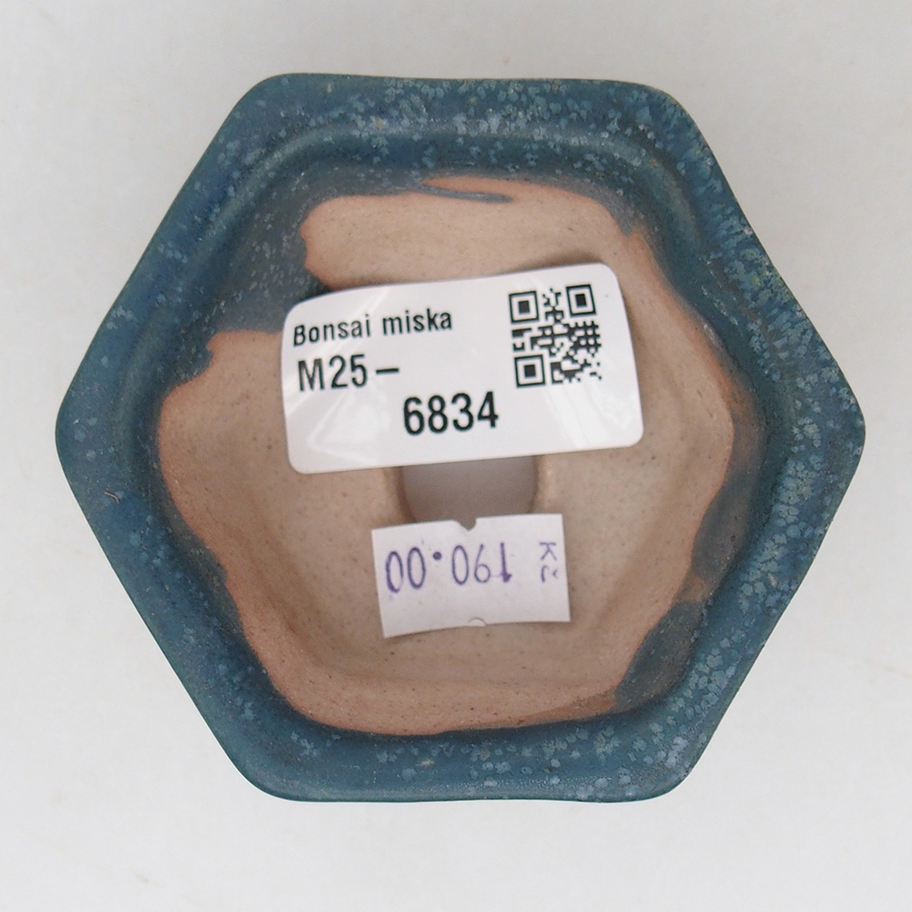 kerámia bonsai tál 7,5 x 7 x 4 cm, kék színű