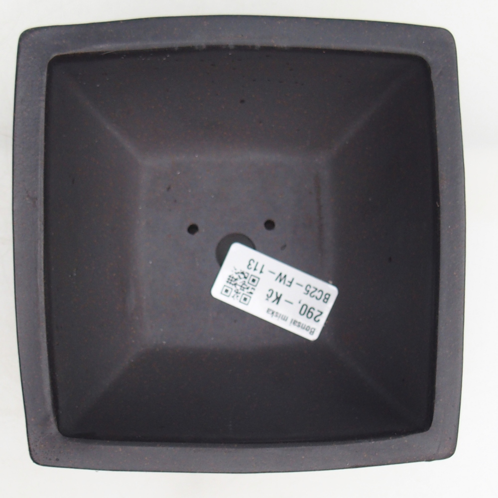 kerámia bonsai tál 13 x 13 x 7 cm, színe barnás okkersárga