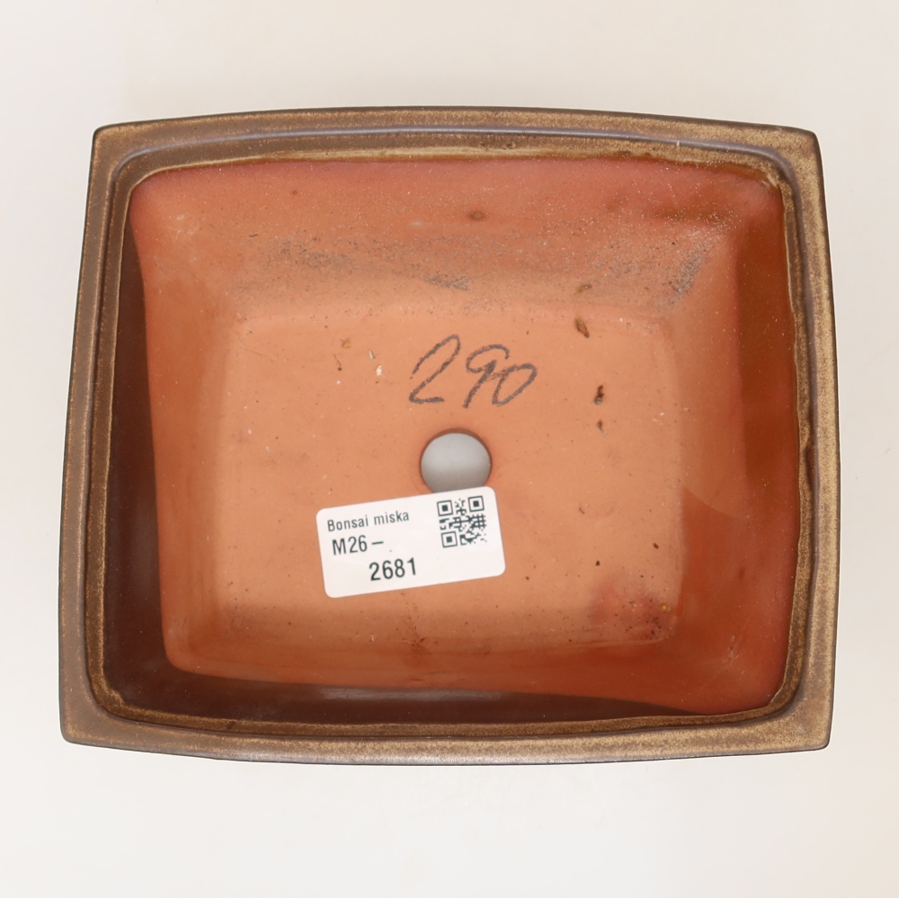 Kerámia tál  14,5 x 12,5 x 7 cm, barna színű