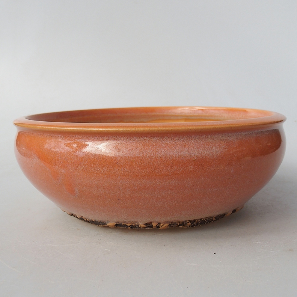 Kerámia bonsai tál 18,5 x 18,5 x 6,5 cm, narancssárga