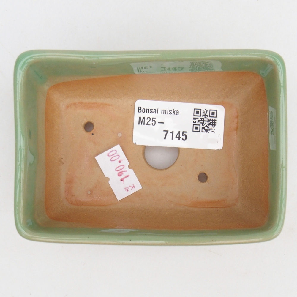 Bonsai kerámia tál 10,5 x 7,5 x 4,5 cm, zöld