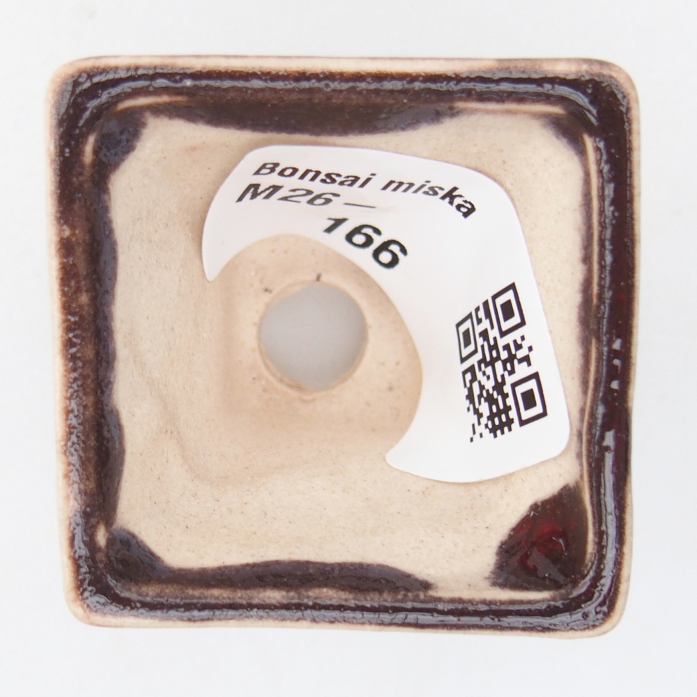 Mini bonsai tál 4 x 4 x 3,5 cm, barna