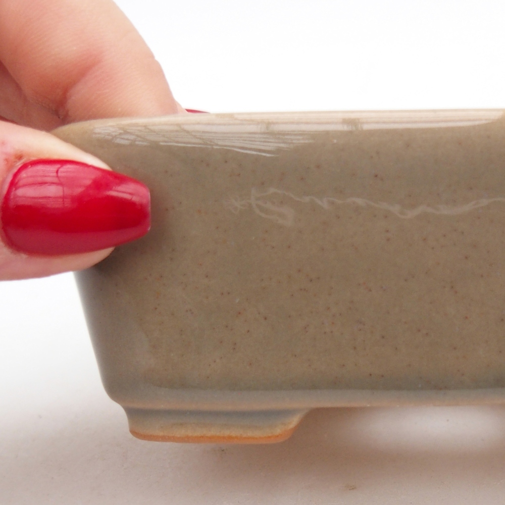 kerámia bonsai tál 10,5 x 8,5 x 4 cm, szürke