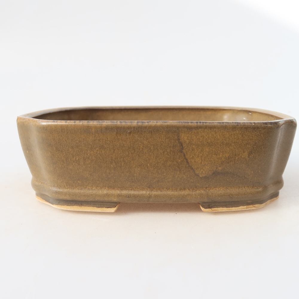 kerámia bonsai tál 17,5 x 14,5 x 5 cm, barna