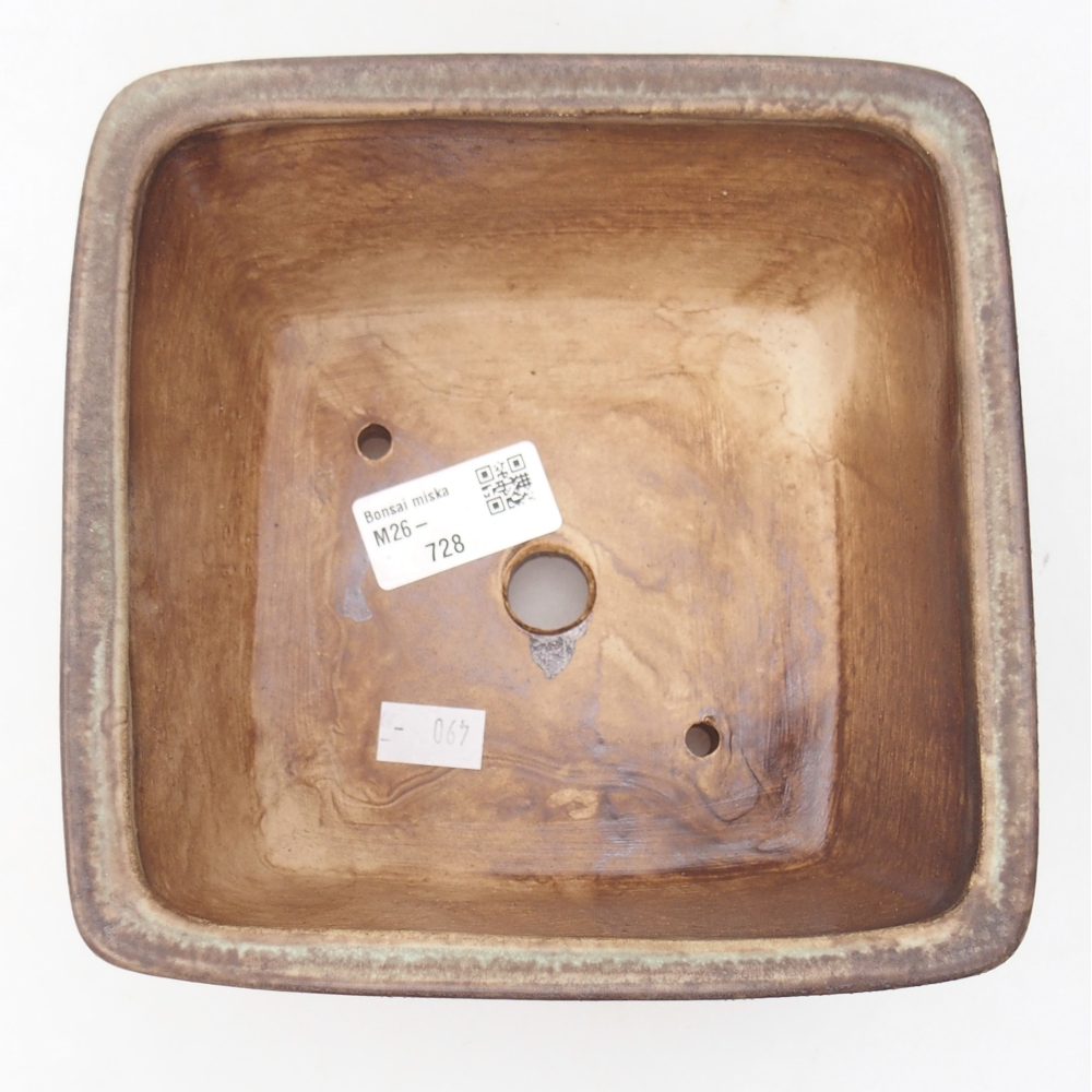 kerámia bonsai tál 16 x 16 x 10 cm, zöld