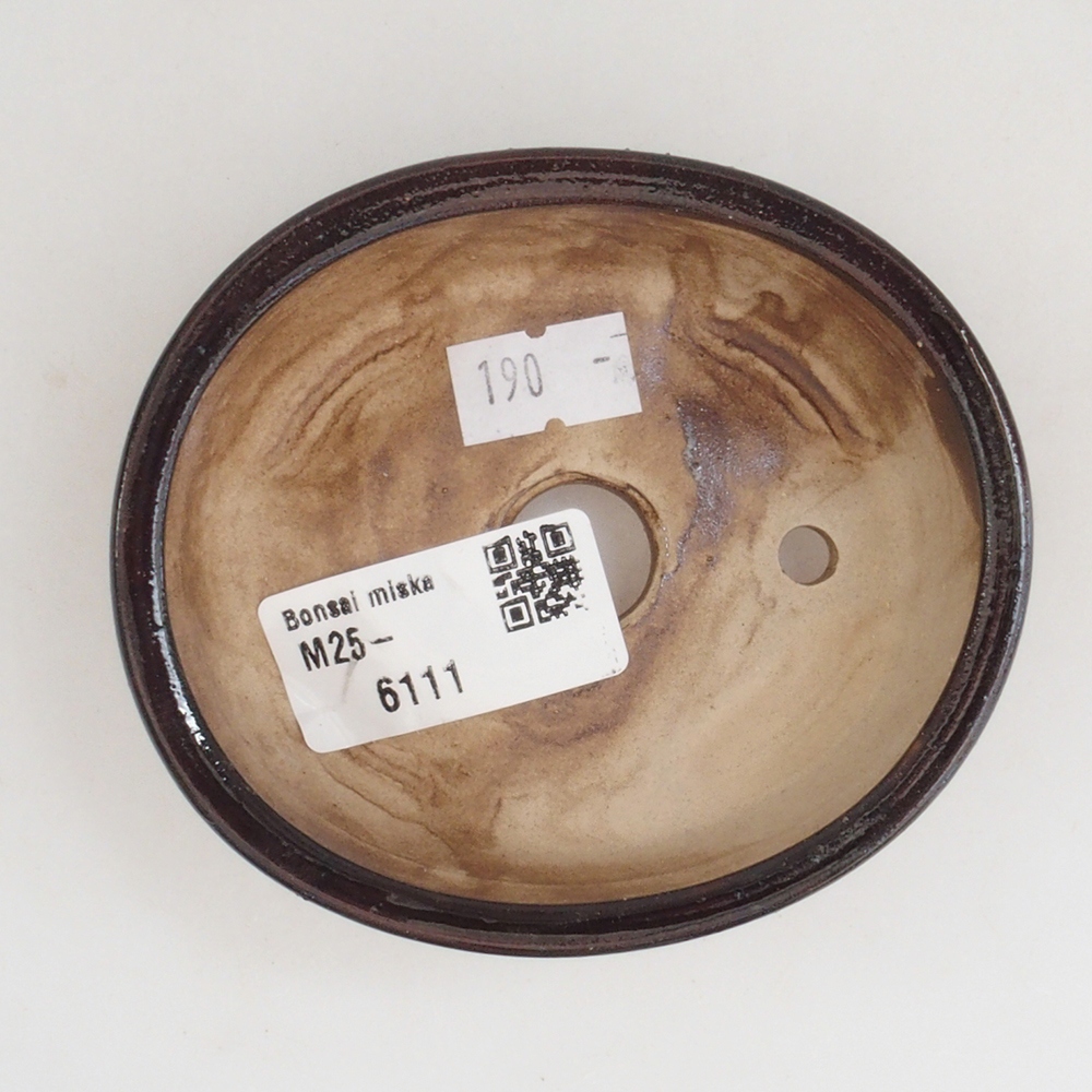 kerámia bonsai tál 10 x 8,5 x 4 cm, barna