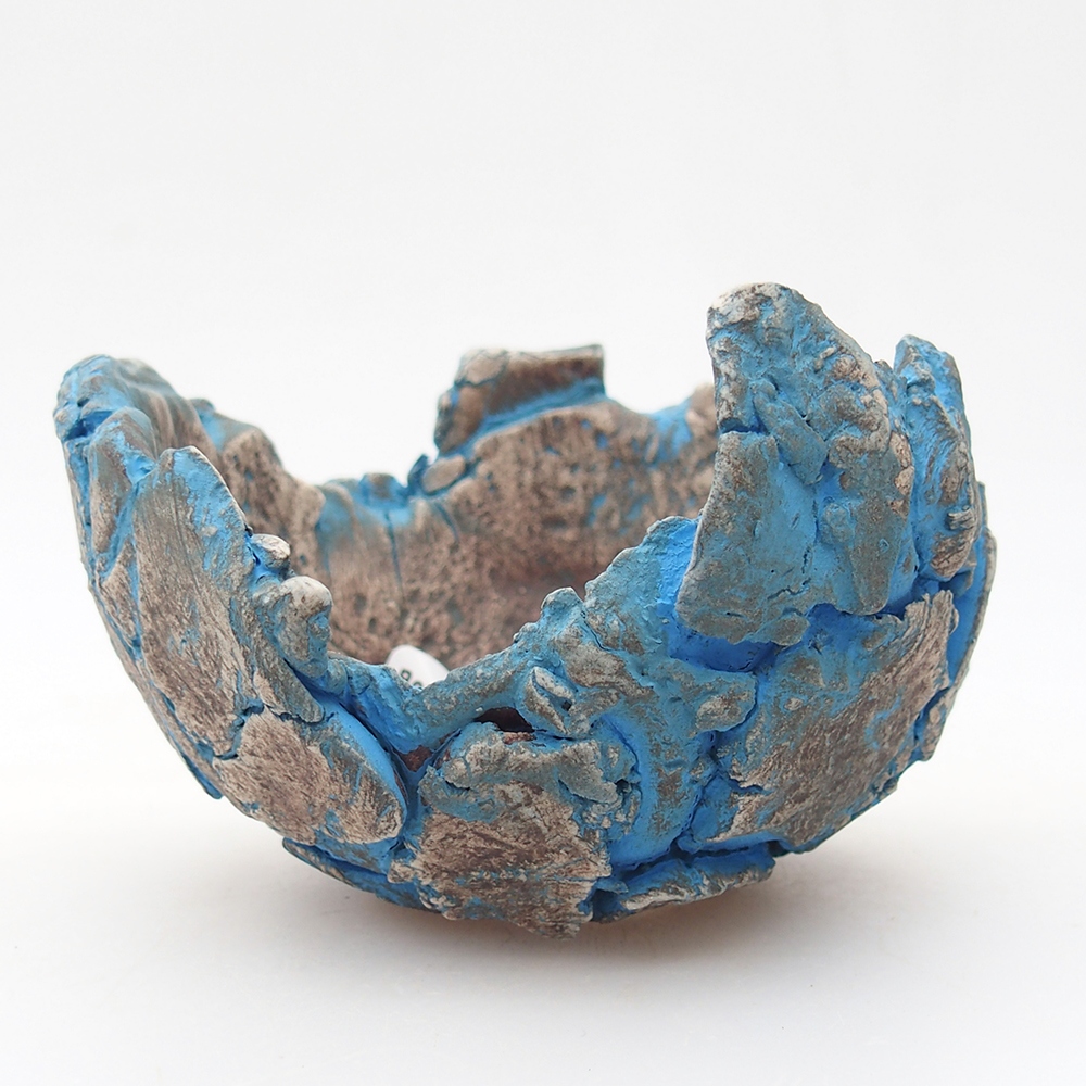 Kerámia kagyló 9 x 9 x 6 cm , kék színű