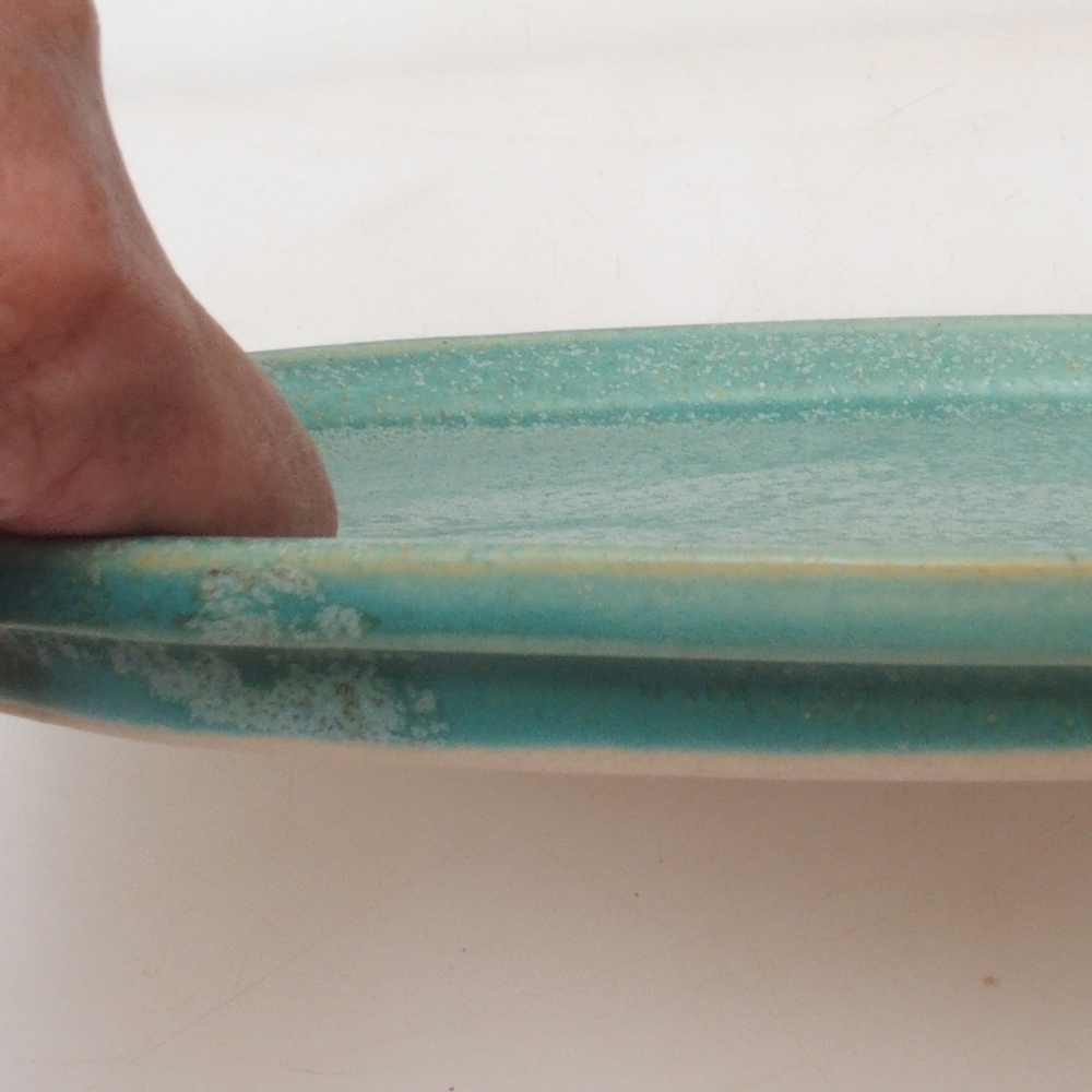 Bonsai ovális csészealj M - 22,5 x 18 x 1,5 cm - zöld