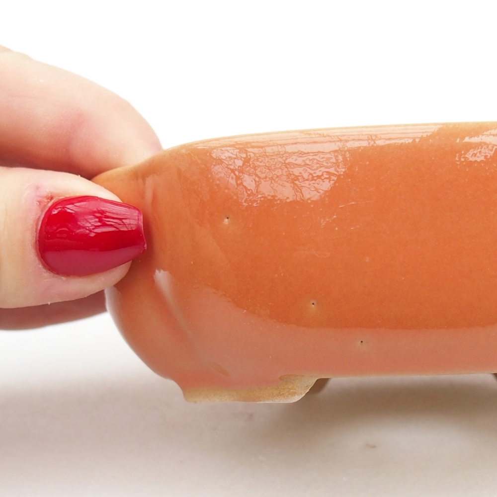 kerámia bonsai tál 10,5 x 9 x 3,5 cm, narancssárga