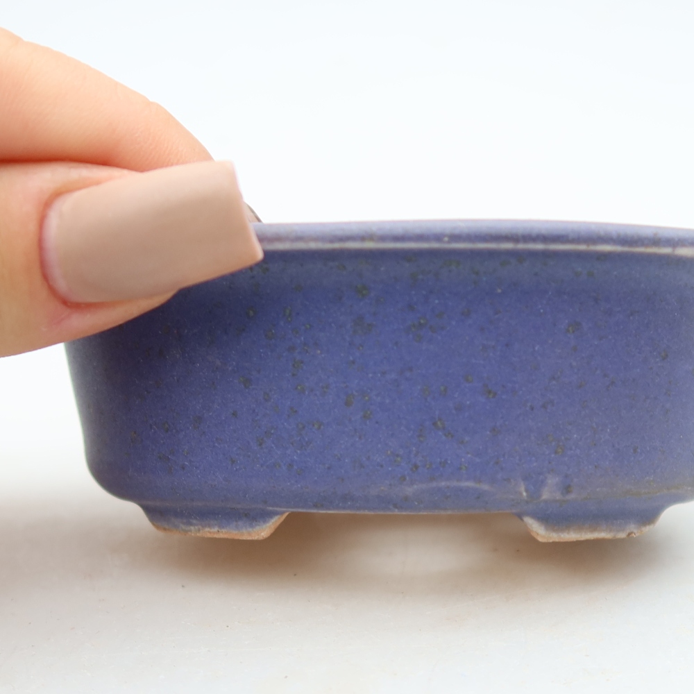 Kerámia bonsai tál 9,5 x 6,5 x 3 cm, lila színű