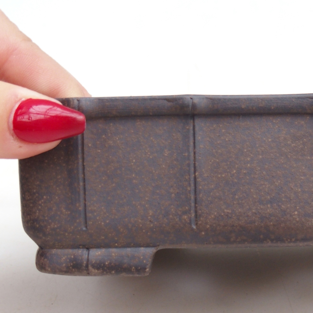 kerámia bonsai tál 15 x 10,5 x 5 cm, színe barnás okkersárga