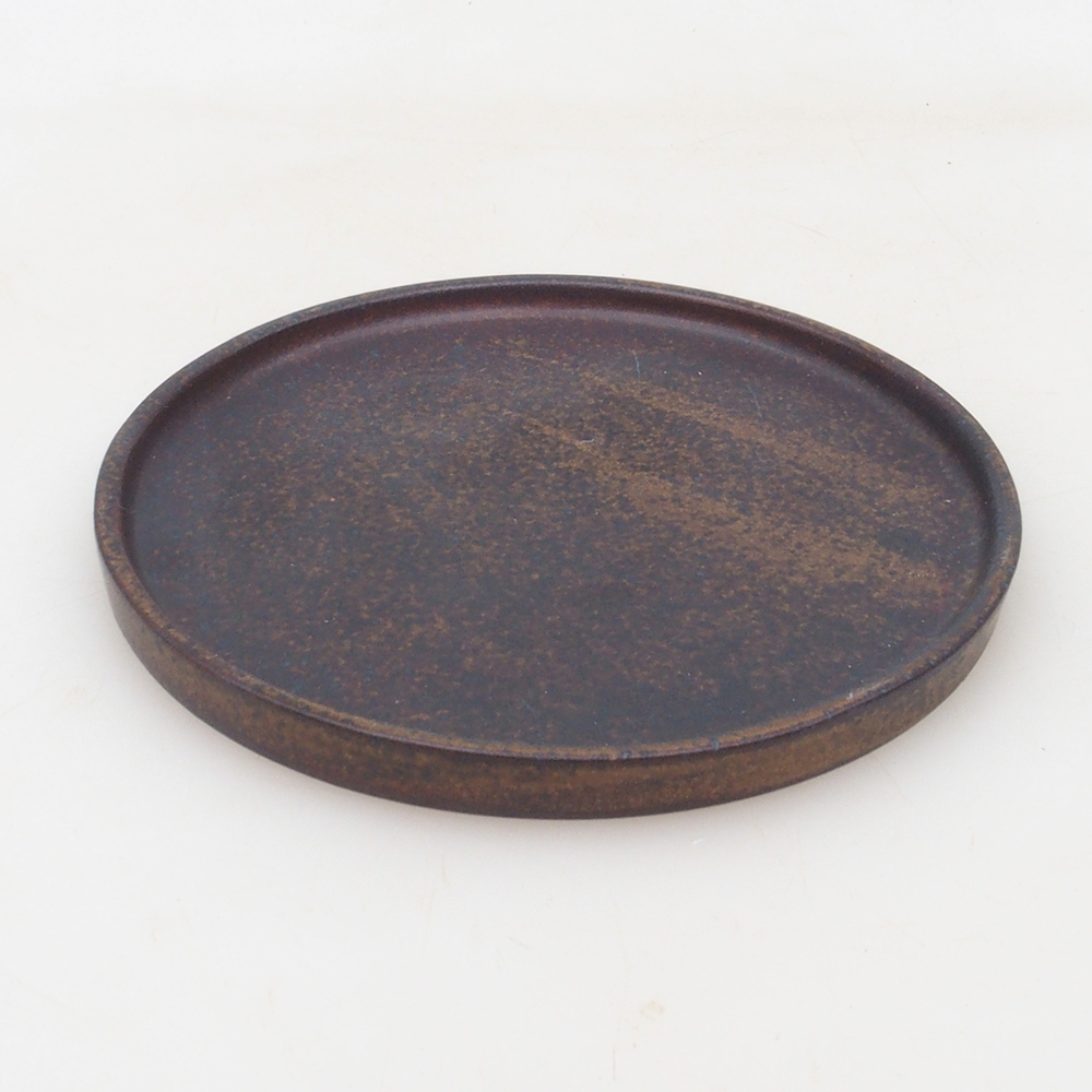 Kerek bonsai konzol D6-L - 13,5 x 13,5 x 1 cm - barna