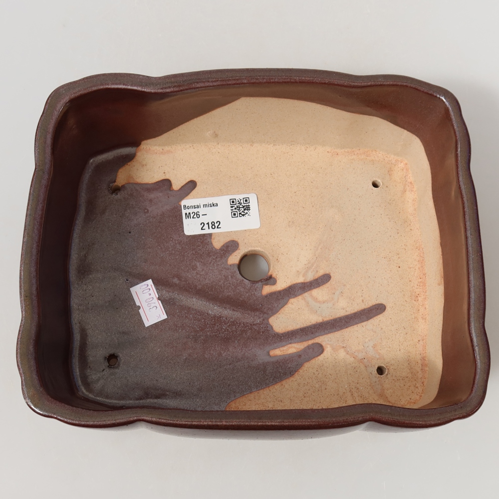 kerámia bonsai tál 20,5 x 17,5 x 7 cm, barna