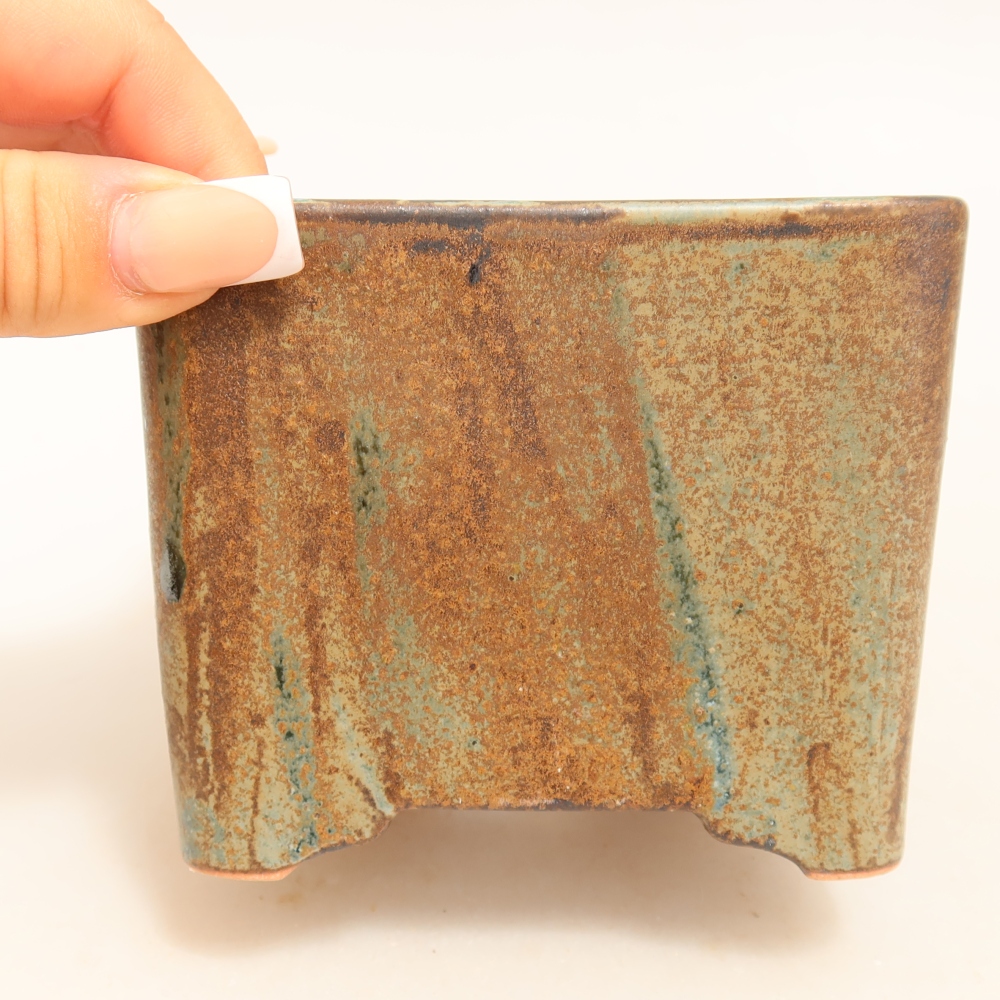 Kerámia bonsai-tál 10 x 10 x 8,5 cm, barna színű