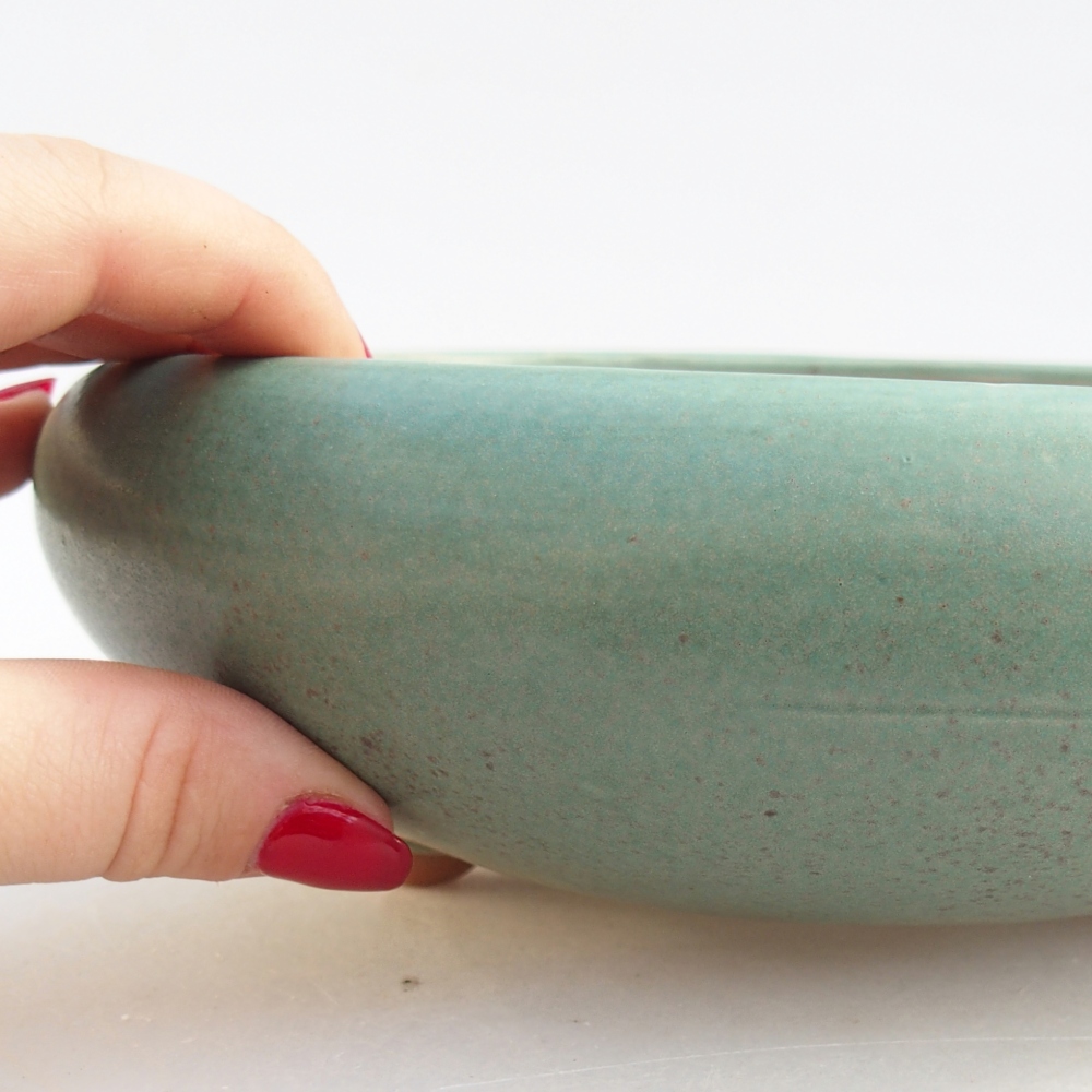 bonsai kerámia tál 21 x 21 x 7,5 cm, zöld