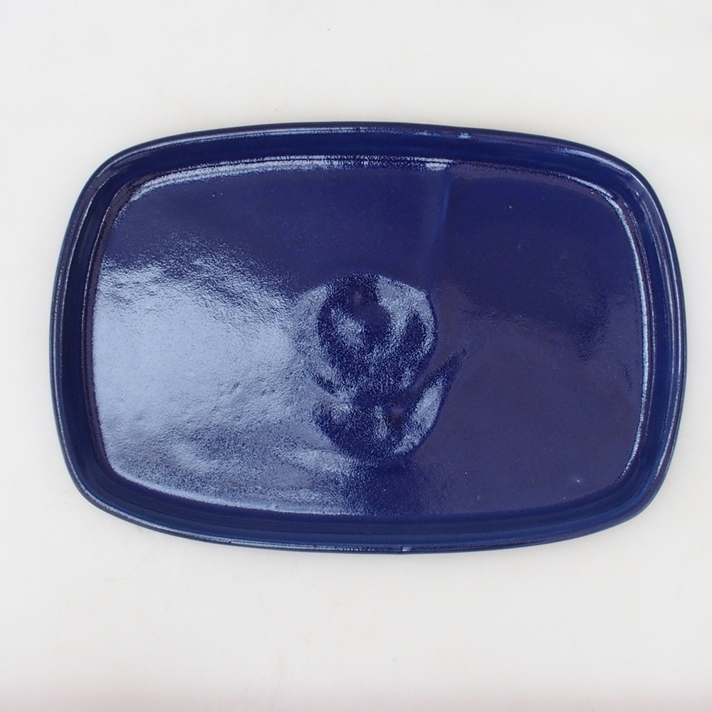 Kerámia tál H10 - 34 x 23,5 x 1,5 cm - kék