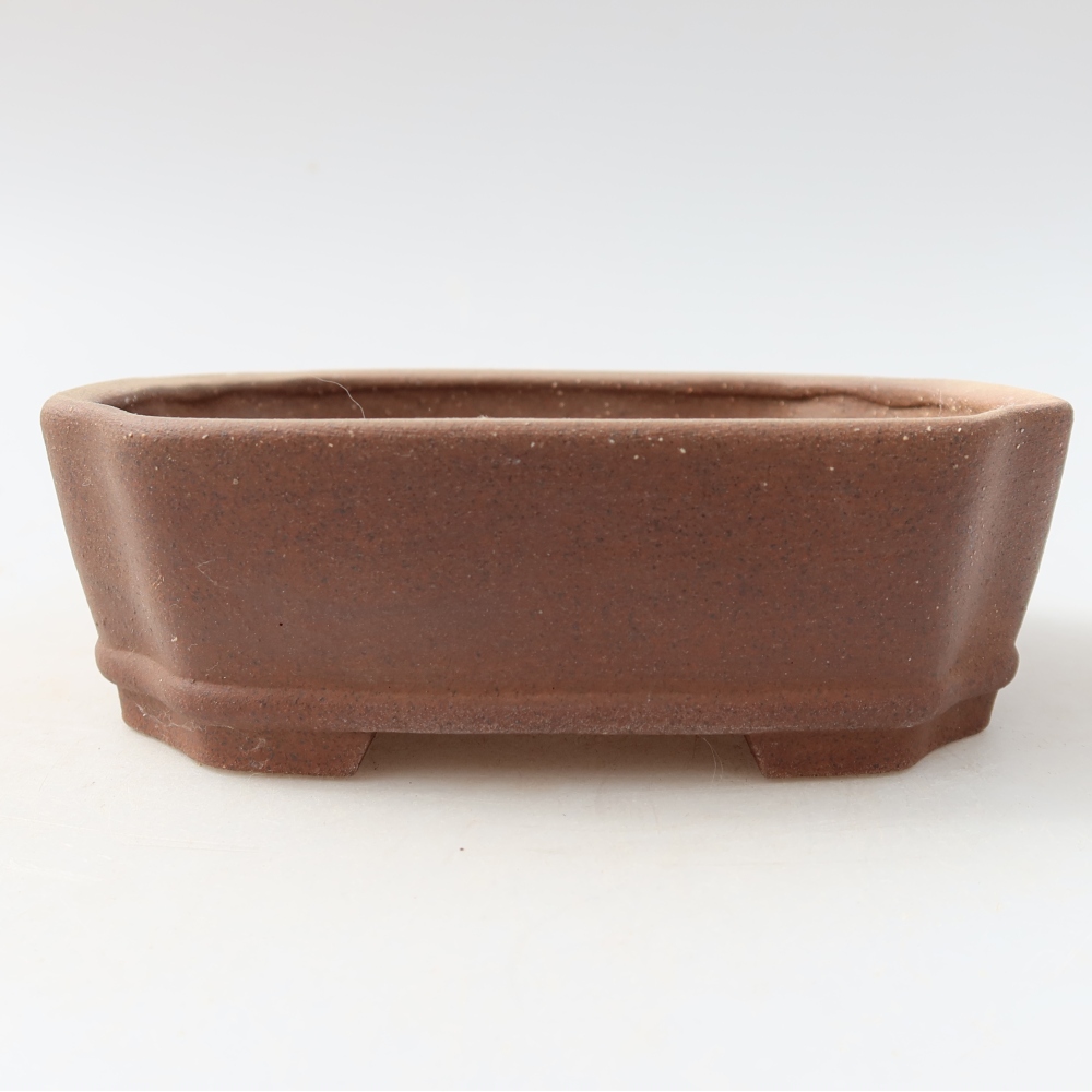 Kerámia bonsai-tál, 13,5 x 11,5 x 4 cm, barna színű