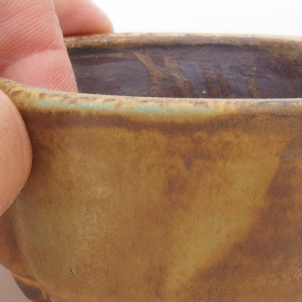 kerámia bonsai tál 10 x 8,5 x 4 cm, barna