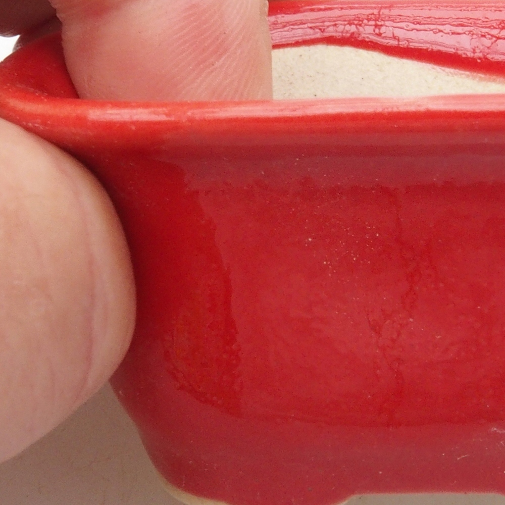 Mini bonsai tál 5,5 x 4,5 x 3 cm, piros színben