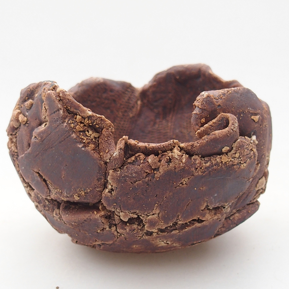 Kerámia kagyló 9 x 8,5 x 6,5 cm , színe barna