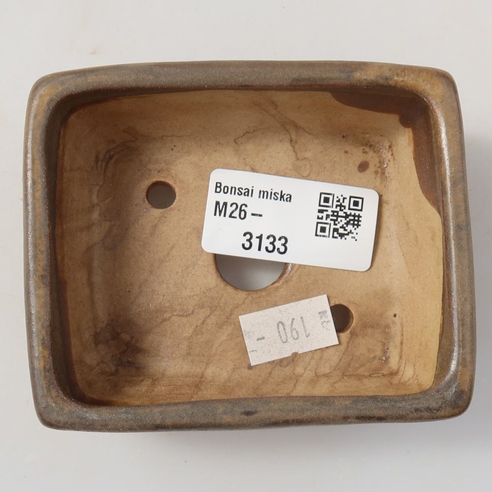 kerámia bonsai tál 9,5 x 7,5 x 3,5 cm, barna