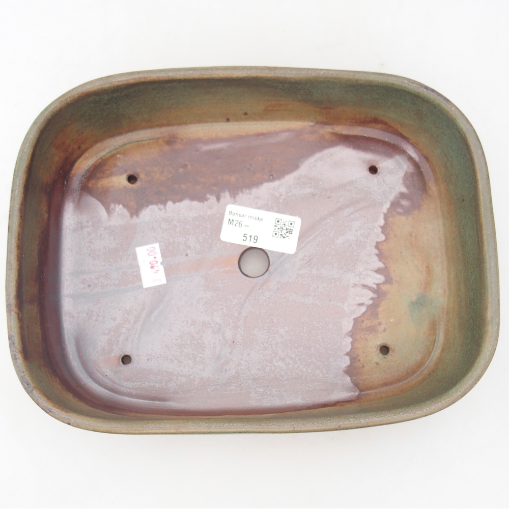 kerámia bonsai tál 22,5 x 17 x 6 cm, zöld