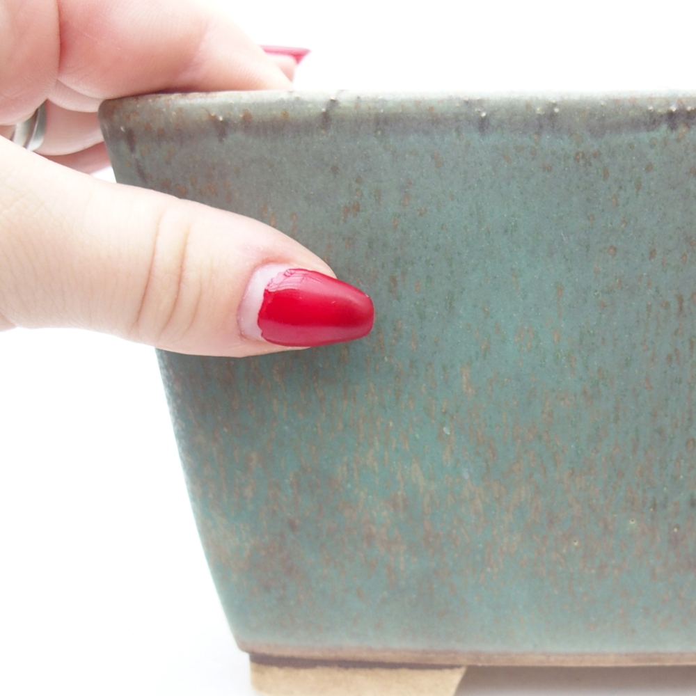 kerámia bonsai tál 16 x 16 x 10 cm, zöld