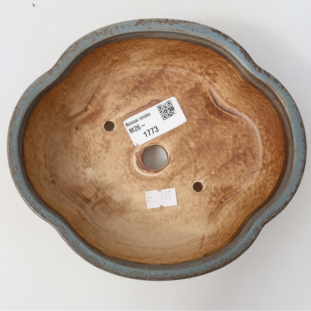 Kerámia bonsai-tál, 17,5 x 15,5 x 5,5 cm, kék színű