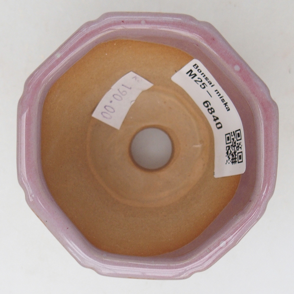 kerámia bonsai tál 7,5 x 7,5 x 6 cm, rózsaszínű