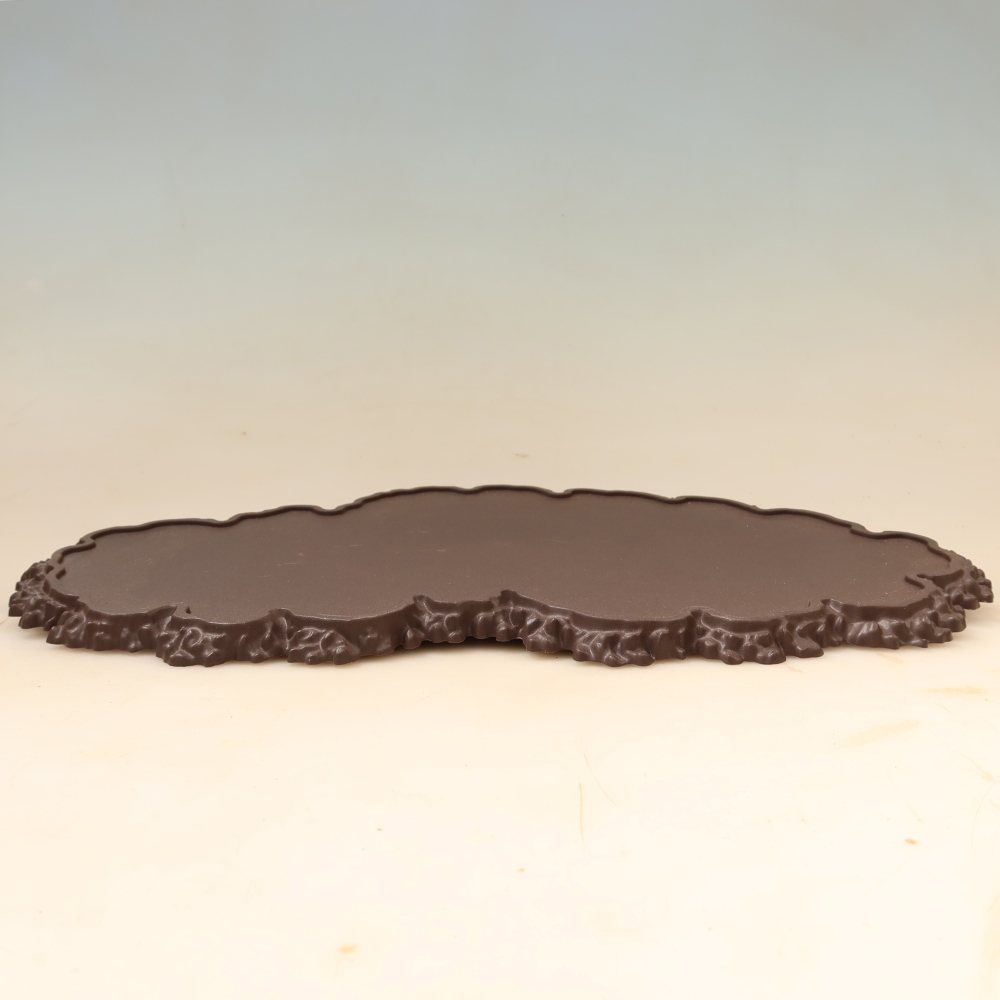 Műanyag bonsai-tartó, 43 x 25 x 1,5 cm, barna színű